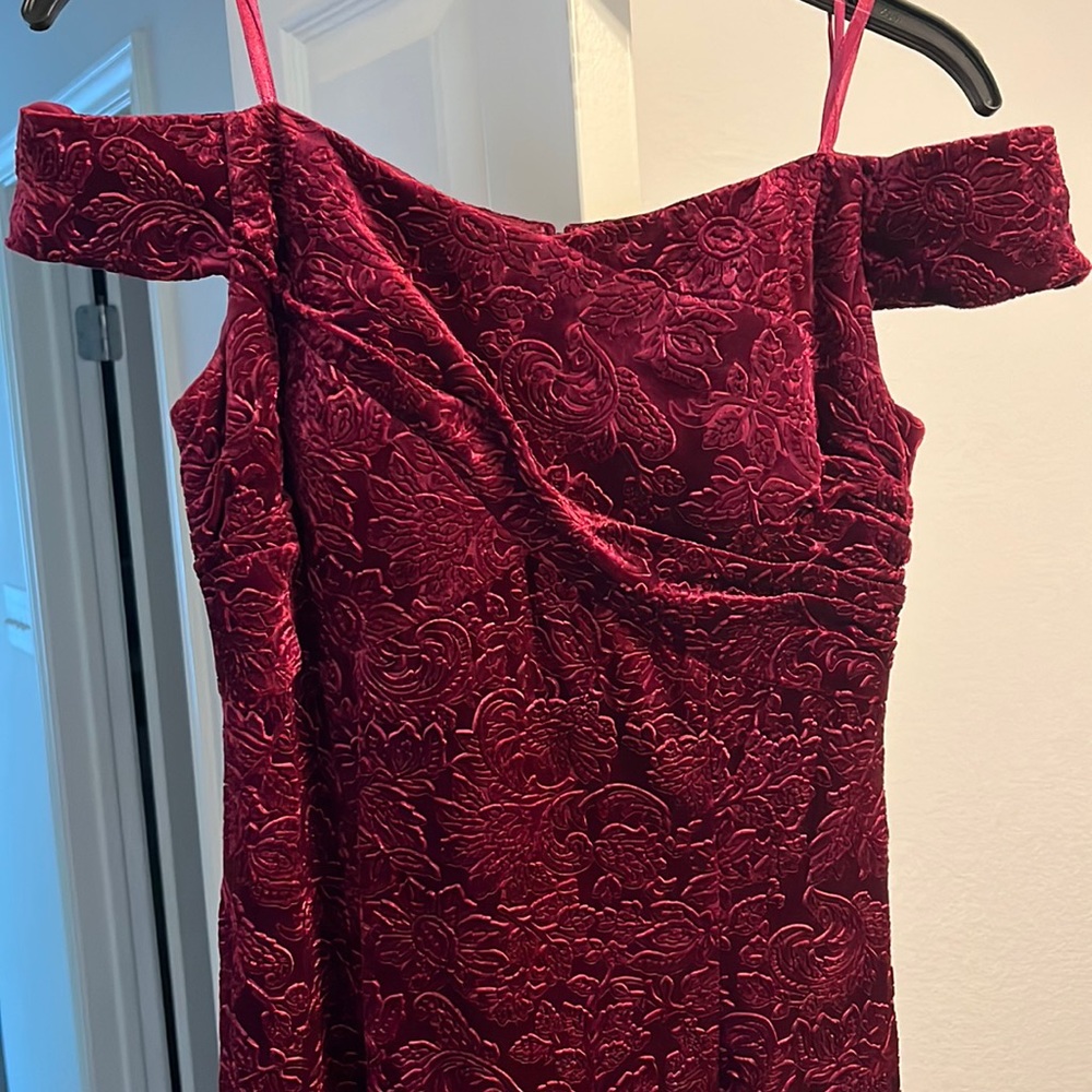 Gorgeous velvet maroon gown